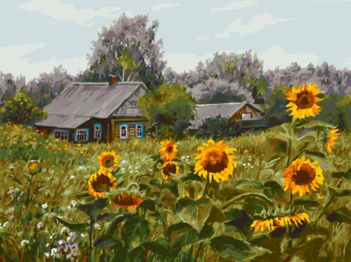 Картина по номерам Белоснежка: Лето в деревне (908-AS)